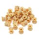 Brass Micro Pave Clear Cubic Zirconia Double Sided Bead Caps KK-I705-09G-2