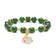 Bracelet extensible perlé de pierres précieuses naturelles avec breloques lapin en verre pour femme BJEW-JB09093-4