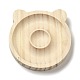 ブナ木製バングル & ブレスレット & 指輪 & ビーズ ディスプレイ ホルダー トレイ  クマ  9.9x9.5x1.5cm AJEW-D068-01C-2