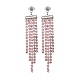 Glass Rhinestone Chains Tassel Earrings EJEW-JE05473-3