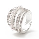 Adjustable Brass Micro Pave Clear Cubic Zirconia Cuff Rings RJEW-L098-001P-3