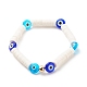 Set di braccialetti elastici per malocchio e perle di plastica in stile lampwork da 4 pz 4 BJEW-JB08386-8