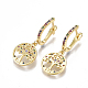 Brass Micro Pave Cubic Zirconia Dangle Hoop Earrings EJEW-S201-70-1