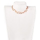 Colliers en perles de verre ovales à facettes galvanisées NJEW-JN02625-03-4