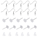 UNICRAFTALE about 400pcs Stainless Steel Earring Findings Sets Flat Round Stud Earring Findings with Earring Hooks and Plastic Ear Nuts for DIY Earring Making STAS-UN0011-26P-1
