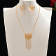 Элегантный комплект из серег и ожерелий в ближневосточном стиле с кисточками из латуни и микропаве из кубических цирконий для женщин XY2551-4