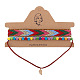 Zweistufige Halsketten aus gewebtem Stoff von Fashewelry NJEW-TA0001-04-2