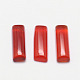 染色された長方形の天然瑪瑙のカボション  レッド  10x3x2mm G-K029-02-1