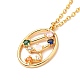 Colorful Cubic Zirconia Constellation Pendant Necklace NJEW-H166-01H-2