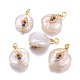 Colgantes naturales de perlas cultivadas de agua dulce PEAR-L027-29A-1