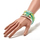 Pierre de lave naturelle et ensemble de bracelets extensibles heishi en argile polymère faits à la main BJEW-JB07512-3