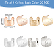 DICOSMETIC 80Pcs 4 Colors 304 Stainless Steel Ear Cuff Findings STAS-DC0006-84-5