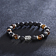Bracelets extensibles en oeil de tigre naturel et pierre de lave BJEW-BB31254-1-6