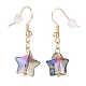 Glass Star Dangle Earrings EJEW-JE04929-4
