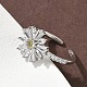 Кольца-манжеты из цветочной латуни с микропаве из кубического циркония для женщин RJEW-A069-01A-P-2