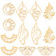 SUNNYCLUE 1 Box 12Pcs 6 Style Tarot Style Real Stainless Steel Charms Moon Phase Charm Mushroom Charms for Jewelry Making Moth Snake Butterfly Wing Charm Earrings Necklace Supplies Adult Craft Golden STAS-SC0003-88-1