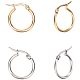 PandaHall Elite about 12 Pairs 2 Colors 20mm 304 Stainless Steel Round Hoop Earrings for Women DIY Earring Making STAS-PH0019-03-1