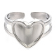 304 anello per polsino a cuore in acciaio inossidabile RJEW-N038-118P-3