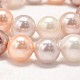 Redondo shell hebras de abalorios de perlas X-BSHE-L011-10mm-L020-4