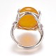 Adjustable Natural Chalcedony Finger Rings RJEW-F082-15B-2