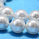Redondo shell hebras de abalorios de perlas BSHE-L011-10mm-A013-3