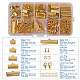 Jewelry Basics Class Kit Gold Lobster Clasp Jump Rings Alloy Drop End Pieces Ribbon Ends Twist Extender Chains Mix 10 Style Lots in In A Box FIND-PH0003-01G-2