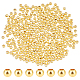 PH PandaHall 500pcs 3mm Gold Beads 18K Gold Plated Beads Long-Lasting Round Smooth Spacer Beads Seamless Loose Balls Mini Seed Beads for Summer Hawaii Stackable Necklace KK-PH0004-76D-1