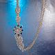 Exaggerated Jewelry Zinc Alloy Flower Glass Rhinestone Chain Belts AJEW-BB16158-A-8