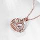 Rose Gold Plated Tin Alloy Crown Pendant Necklaces NJEW-BB02209-3