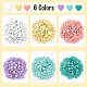 CHGCRAFT 6Strands 6 Colors Rubberized Style Spray Painted Non-magnetic Synthetic Hematite Beads Strands G-CA0001-42-5