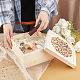 AHADERMAKER Unfinished Wood Box Hollow Auspicious Pattern Wooden Box Wood Box with Visual Window Platane Wood Box for Wedding Reception Birthday Baby Shower Party Decorative Box CON-WH0076-57C-3