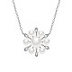 TINYSAND Rhodium Plated 925 Sterling Silver Pendant Necklace TS-N441-S-1