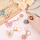 CRASPIRE 6Pcs 6 Style Butterfly Flower Keychain Pendants Keychains Enamel Alloy Key Rings Clip Accessories with Lobster Clasp for Valentine's Day Women Girls Car Bag Craft Decoration KEYC-CP0001-09-3