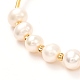 Brazalete de perlas naturales para mujeres niñas BJEW-JB06829-5
