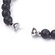 Natürliche Lava Rock Perlen Stretch Armbänder BJEW-I241-13O-4