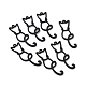 スプレープリント合金ペンダント  猫  ブラック  39x13x2mm  穴：1.6mm FIND-G030-05-1