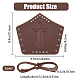 Bracelet cordon croix ajustable en cuir de vachette AJEW-WH0342-87A-2