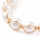 Anello a polsino aperto intrecciato con perle di conchiglia RJEW-TA00031-3