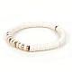 Bracelets élastiques faits à la main de perles heishi en pâte polymère BJEW-JB05303-01-2