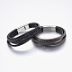 Pelle cavo braccialetto multi-filo BJEW-F325-05-1