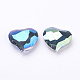 Faceted Rainbow Plated Heart Electorplated Glass Beads X-EGLA-E004-M-2