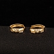 Pendientes de aro de rhinestone de latón con anillo chapado en oro real de 18k EJEW-EE0001-114-3