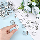 DICOSMETIC 48pcs 8 Sizes Stainless Steel Flat Round Ring Trays Pad Ring Base Findings Adjustable Finger Rings Components for Jewelry Making STAS-DC0004-37-2