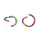Chapado de iones (ip) color del arco iris 304 anillos de salto abiertos de acero inoxidable X-STAS-N098-062A-01-3
