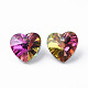 Стеклянные подвески с гальваническим покрытием сердца EGLA-N006-012C-2