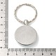 Porte-clés pendentif demi-rond/dôme en alliage et verre KEYC-D020-02P-04-3