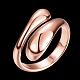 Настоящие розовые позолоченные регулируемые латунные кольца для женщин RJEW-BB07574-B-7