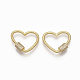 Brass Micro Pave Clear Cubic Zirconia Screw Carabiner Lock Charms ZIRC-T010-11G-1