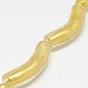 Abalorios del tubo toque artesanal en forma de lámina de oro lampwork hebras FOIL-L006-05-2