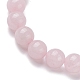 Cuarzo natural rosa de abalorios pulseras del estiramiento BJEW-JB10070-03-2